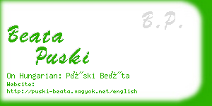 beata puski business card